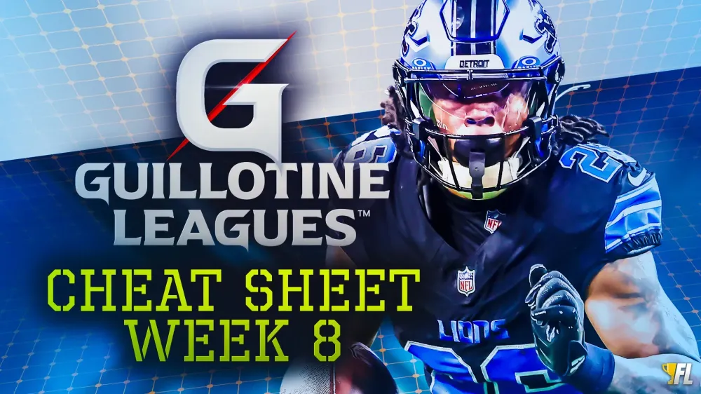 Guillotine Leagues™️ Cheat Sheet For Week 8: Could Jahmyr Gibbs Get You Chopped?