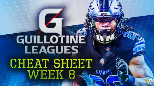 Guillotine Leagues™️ Cheat Sheet For Week 8: Could Jahmyr Gibbs Get You Chopped?